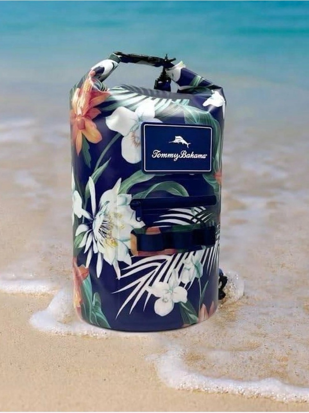 Tommy Bahama Dark Tropical Floral print Waterproof Dry Bag